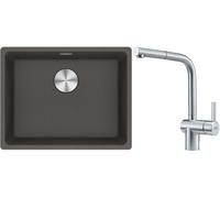 Conjunto fregadero de granito Franke Maris 125.0714.195, grifo de cocina Franke Atlas 115.0521.439