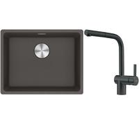 Conjunto fregadero de granito Franke Maris 125.0714.195, grifo de cocina Franke Atlas 115.0550.427