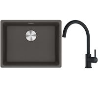 Conjunto fregadero de granito Franke Maris 125.0714.195, grifo de cocina Franke Lina 115.0626.019