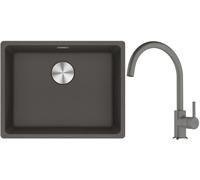 Conjunto fregadero de granito Franke Maris 125.0714.195, grifo de cocina Franke Lina 115.0626.022