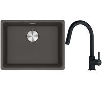 Conjunto fregadero de granito Franke Maris 125.0714.195, grifo de cocina Franke Lina 115.0626.055