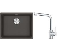 Conjunto fregadero de granito Franke Maris 125.0714.195, grifo de cocina Franke Lina 115.0712.420
