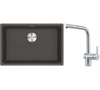 Conjunto fregadero de granito Franke Maris 125.0714.196, grifo de cocina Franke Atlas 115.0521.439