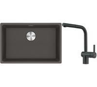 Conjunto fregadero de granito Franke Maris 125.0714.196, grifo de cocina Franke Atlas 115.0550.427