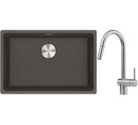 Conjunto fregadero de granito Franke Maris 125.0714.196, grifo de cocina Franke Atlas 115.0590.047
