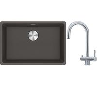 Conjunto fregadero de granito Franke Maris 125.0714.196, grifo de cocina Franke Eos 120.0179.979