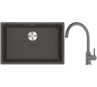 Conjunto fregadero de granito Franke Maris 125.0714.196, grifo de cocina Franke Lina 115.0626.022