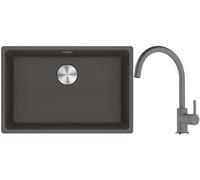 Conjunto fregadero de granito Franke Maris 125.0714.196, grifo de cocina Franke Lina 115.0626.022