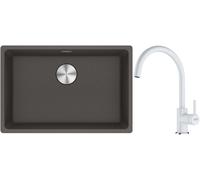 Conjunto fregadero de granito Franke Maris 125.0714.196, grifo de cocina Franke Lina 115.0626.024