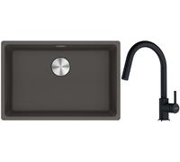 Conjunto fregadero de granito Franke Maris 125.0714.196, grifo de cocina Franke Lina 115.0626.055