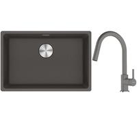 Conjunto fregadero de granito Franke Maris 125.0714.196, grifo de cocina Franke Lina 115.0626.057