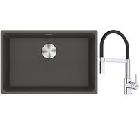 Conjunto fregadero de granito Franke Maris 125.0714.196, grifo de cocina Franke Lina 115.0626.085