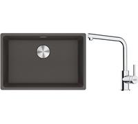 Conjunto fregadero de granito Franke Maris 125.0714.196, grifo de cocina Franke Lina 115.0712.420