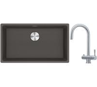 Conjunto fregadero de granito Franke Maris 125.0714.197, grifo de cocina Franke Eos 120.0179.979