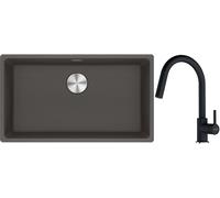 Conjunto fregadero de granito Franke Maris 125.0714.197, grifo de cocina Franke Lina 115.0626.055