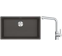 Conjunto fregadero de granito Franke Maris 125.0714.197, grifo de cocina Franke Lina 115.0712.420