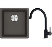 Conjunto fregadero de granito Franke Maris 125.0716.374, grifo de cocina Franke Lina 115.0626.020