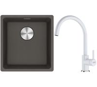 Conjunto fregadero de granito Franke Maris 125.0716.374, grifo de cocina Franke Lina 115.0626.024