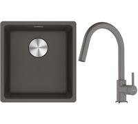 Conjunto fregadero de granito Franke Maris 125.0716.374, grifo de cocina Franke Lina 115.0626.057