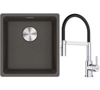 Conjunto fregadero de granito Franke Maris 125.0716.374, grifo de cocina Franke Lina 115.0626.085