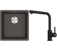 Conjunto fregadero de granito Franke Maris 125.0716.374, grifo de cocina Franke Lina 115.0712.435