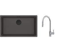 Conjunto fregadero de granito Franke Maris 125.0737.991, grifo de cocina Franke Eos 115.0590.045