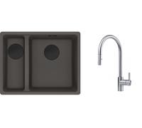 Conjunto fregadero de granito Franke Maris 125.0737.992, grifo de cocina Franke Eos 115.0590.045