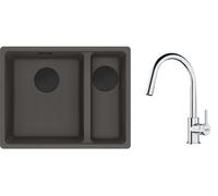 Conjunto fregadero de granito Franke Maris 125.0737.993, grifo de cocina Franke Lina 115.0693.229