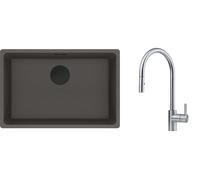 Conjunto fregadero de granito Franke Maris 125.0737.994, grifo de cocina Franke Eos 115.0590.045