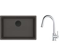 Conjunto fregadero de granito Franke Maris 125.0737.994, grifo de cocina Franke Lina 115.0693.229