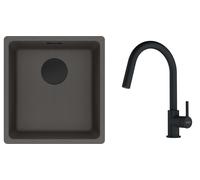 Conjunto fregadero de granito Franke Maris 125.0737.996, grifo de cocina Franke Lina 115.0626.053