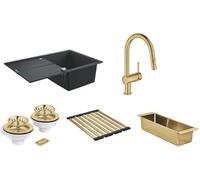 Conjunto fregadero de granito Grohe K400 31639AP0, grifo de cocina Grohe Minta 32321GN2, 40853GN0, 40854GN0, 40997GN0