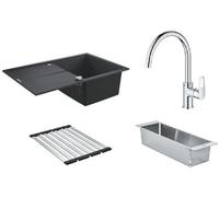 Conjunto fregadero de granito Grohe K400 31639AP0, inserto para escurridor Grohe 40853SD0, 40854SD0, 31368001