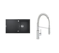 Conjunto fregadero de granito Grohe K400 31640AP0, grifo de cocina Grohe Get 30361000