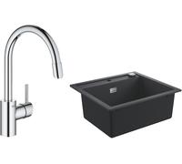 Conjunto fregadero de granito Grohe K700 31651AP0, grifo de cocina Grohe Concetto 32663003