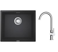 Conjunto fregadero de granito Grohe K700 31653AP0, grifo de cocina Oltens Skafta 35206100