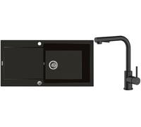 Conjunto fregadero de granito Oltens Gravan 72101300, grifo de cocina Oltens Myvat 35205300