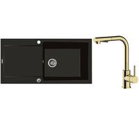 Conjunto fregadero de granito Oltens Gravan 72101300, grifo de cocina Oltens Myvat 35205800