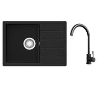Conjunto fregadero de granito Teka Comfor TQ 115350000, grifo de cocina Teka Uni 116030071