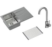 Conjunto fregadero de granito y acero Quadron Michael FUS_M7848SZ_3623500BS, inserto para escurridor Quadron Q R3825GR_MP