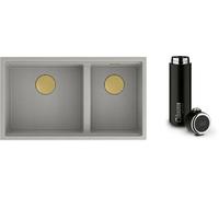 Conjunto fregadero GraniteQ Quadron Clark BM3319102U-GR-PVDC1, taza térmica Quadron M0051