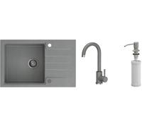 Conjunto fregadero GraniteQ Quadron Peter HCQP7850SZK, grifo de cocina Quadron Kate 3623500_GR, MFS1001GR