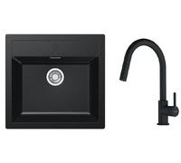 Conjunto fregadero Tectonite Franke Sirius 114.0205.049, grifo de cocina Franke Lina 115.0626.053