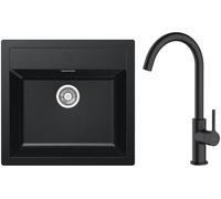 Conjunto fregadero Tectonite Franke Sirius 114.0205.049, grifo de cocina Oltens Skafta 35206300