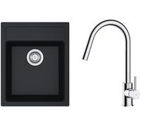 Conjunto fregadero Tectonite Franke Sirius 114.0496.104, grifo de cocina Oltens Litla 35204100