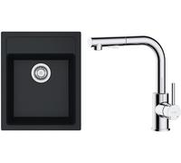 Conjunto fregadero Tectonite Franke Sirius 114.0496.104, grifo de cocina Oltens Myvat 35205100