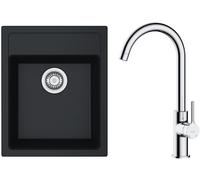 Conjunto fregadero Tectonite Franke Sirius 114.0496.104, grifo de cocina Oltens Skafta 35206100