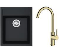 Conjunto fregadero Tectonite Franke Sirius 114.0496.104, grifo de cocina Oltens Skafta 35206800