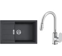 Conjunto fregadero Tectonite Franke Sirius 2.0 143.0618.577, grifo de cocina Oltens Lista 35202100