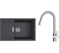 Conjunto fregadero Tectonite Franke Sirius 2.0 143.0618.577, grifo de cocina Oltens Litla 35204100